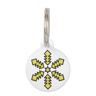 Glitter Snowflake - Yellow Star Haustiermarke