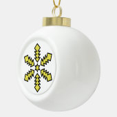 Glitter Snowflake - Yellow Star Keramik Kugel-Ornament (Rechts)