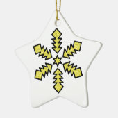 Glitter Snowflake - Yellow Star Keramik Ornament (Links)