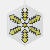 Glitter Snowflake - Yellow Star Ornament Aus Glas (Vorderseite)