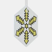 Glitter Snowflake - Yellow Star Ornament Aus Glas (Vorderseite Rechts)