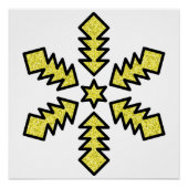 Glitter Snowflake - Yellow Star Poster (Vorderseite)