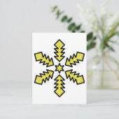 Glitter Snowflake - Yellow Star Postkarte (Stehend Vorderseite)