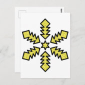 Glitter Snowflake - Yellow Star Postkarte (Vorne/Hinten)