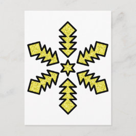 Glitter Snowflake - Yellow Star Postkarte