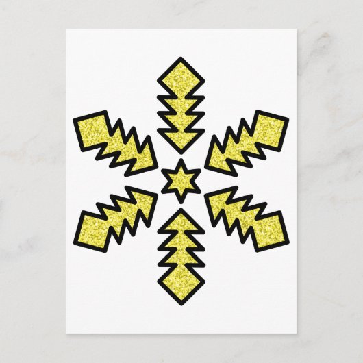 Glitter Snowflake - Yellow Star Postkarte (Vorderseite)