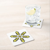 Glitter Snowflake - Yellow Star Rechteckiger Pappuntersetzer (Vor Ort)