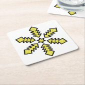 Glitter Snowflake - Yellow Star Rechteckiger Pappuntersetzer (angewinkelt)