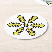 Glitter Snowflake - Yellow Star Runder Pappuntersetzer (Angewinkelt)
