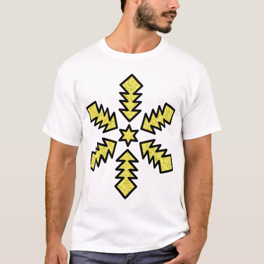 Glitter Snowflake - Yellow Star T-Shirt (Vorderseite)