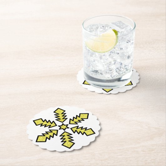 Glitter Snowflake - Yellow Star Untersetzer (Vor Ort)