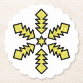 Glitter Snowflake - Yellow Star Untersetzer (Vorderseite)