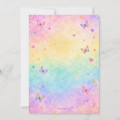 Glitter Sparkle 7. Geburtstag Mädchen Regenbogen P Einladung (Rückseite)