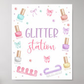 Glitter Station Mani-Pedi Party Manicure Pedicure Poster (Vorne)