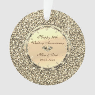Glitter Sterne Diamanten 50. Hochzeitstag Ornament