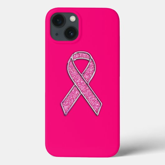 Glitter Style Pink Ribbon Awareness Design Case-Mate iPhone Hülle (Rückseite)