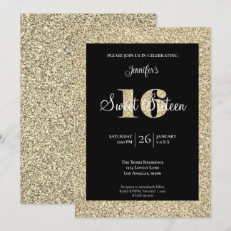 Glitter Sweet 16 Geburtstagseinladung Einladung