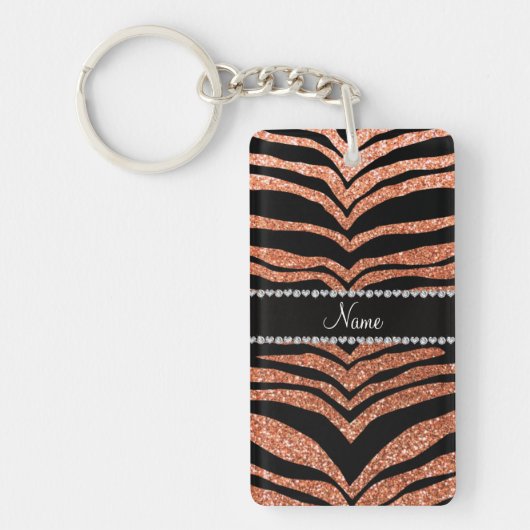 Glitter-Tigerpastellstreifen des individuellen Schlüsselanhänger (Vorderseite)
