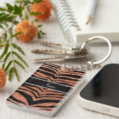 Glitter-Tigerpastellstreifen des individuellen Schlüsselanhänger (Vorderseite rechts)