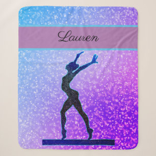 Glitter-Turnbeamt Balken Blau und Lila Sherpadecke