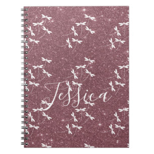 Glitter und Libellen personalisiert  Notizblock
