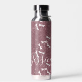 Glitter und Libellen personalisiert Trinkflasche (Links)