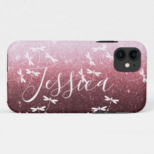 Glitter und Libellen personalisierte Case-Mate iP iPhone Hülle