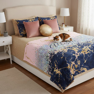 Glitter und Marmor personalisiert  Fleecedecke