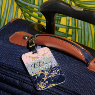 Glitter und Marmor personalisiert Gepäckanhänger