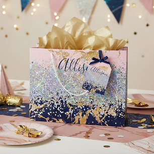 Glitter und Marmor personalisiert  Große Geschenktüte