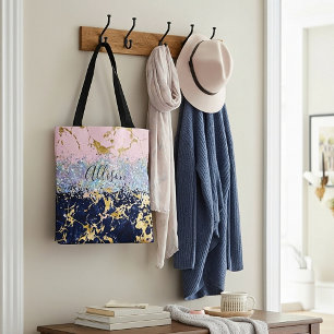 Glitter und Marmor personalisiert Tasche
