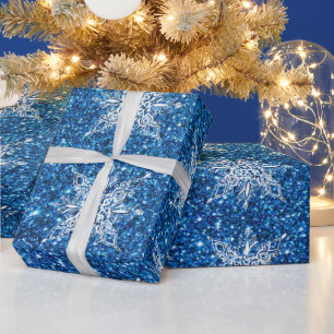 Glitter- und Schneeflocken-Geschenkpapier Geschenkpapier