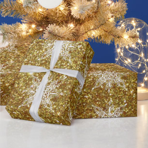 Glitter- und Schneeflocken-Geschenkpapier Geschenkpapier