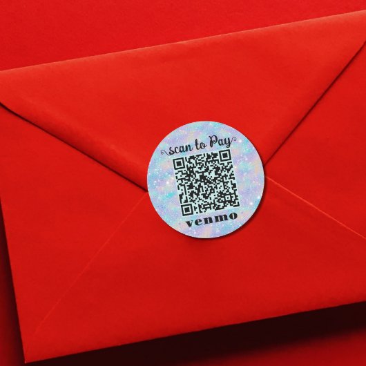 Glitter Venmo QR-Code rundes Sticker