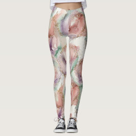 Glitter Watercolor Pattern – Soft Painted Sparkle  Leggings