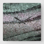 Glitter Waves Glam 1 Quadratische Wanduhr (Vorderseite)