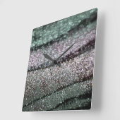 Glitter Waves Glam 1 Quadratische Wanduhr (Winkel)