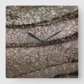 Glitter Waves Glam 2 Quadratische Wanduhr (Vorderseite)