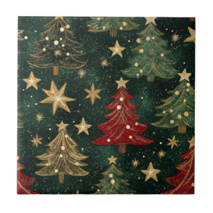 Glitter-Weihnachtsbäume & Sterne (1) Fliese