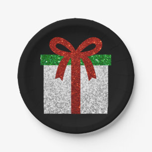 Glitter-Weihnachtsgeschenk Pappteller