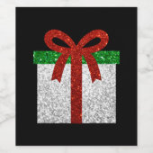 Glitter-Weihnachtsgeschenk Weinetikett (Einzelnes Label)