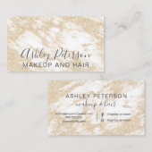 Glitter-Weißmarmor des Make-uphaares eleganter Visitenkarte (Vorne/Hinten)
