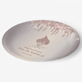 Glitter Whisk Rose Gold Glitter Drips Bakery    Pappteller (Schrägansicht)