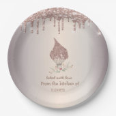 Glitter Whisk Rose Gold Glitter Drips Bakery    Pappteller (Vorderseite)