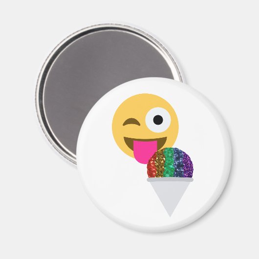 glitter wink emoji magnet (Vorderseite/Rückseite)