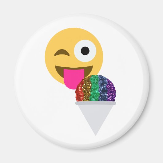 glitter wink emoji magnet (Vorne)