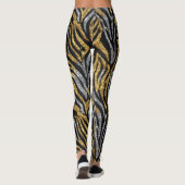 Glitter Zebra Pattern – Sparkling Black & White  Leggings (Rückseite)