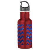 Glitter-Zickzack Blau Trinkflasche (Rückseite)