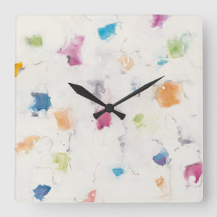 Glitterati I Abstract Print Mike Schick Quadratische Wanduhr