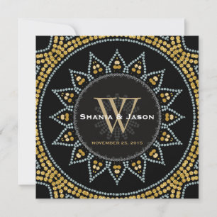 Glitterati Sunflower Black Gold Einladung zur Hoch